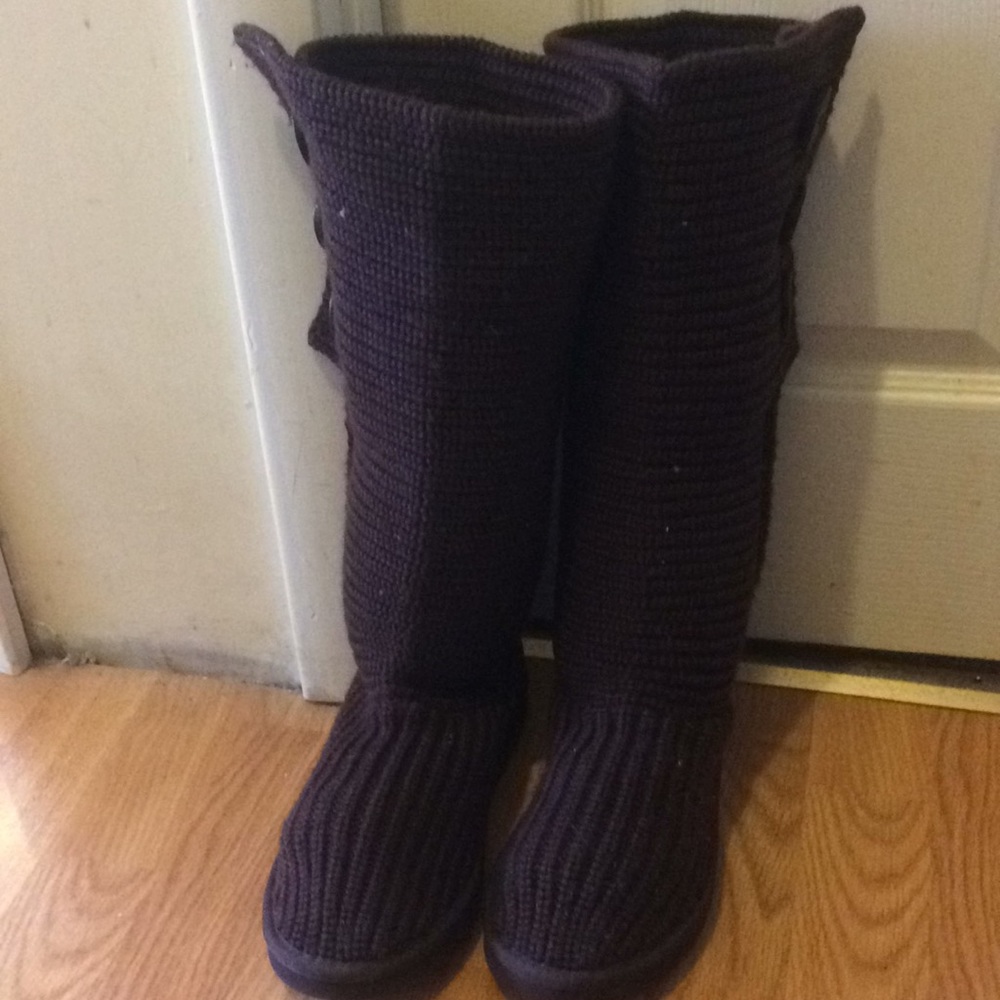 Ugg chocolate brown knit tall women’s size 8 #5819